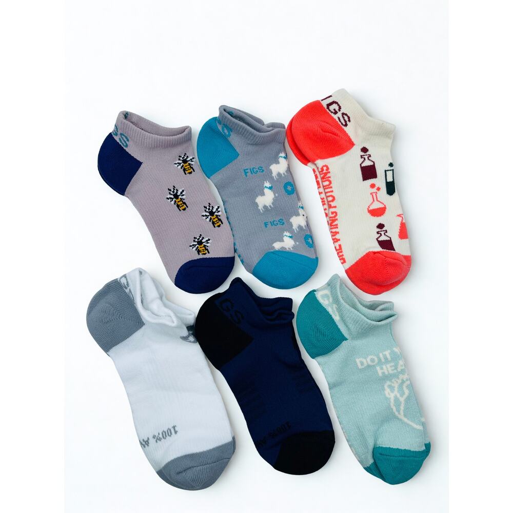 6 Pairs FIGS Compression  No-show Socks Size Small